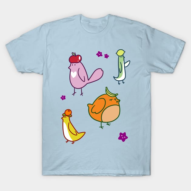 Fruit Birds T-Shirt by saradaboru